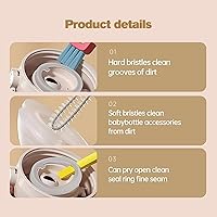 Vista 3 de Cepillos de limpieza de tapa 3 en 1, limpiador de botellas de aislamiento multifuncional, limpiador de portavasos de silicona
