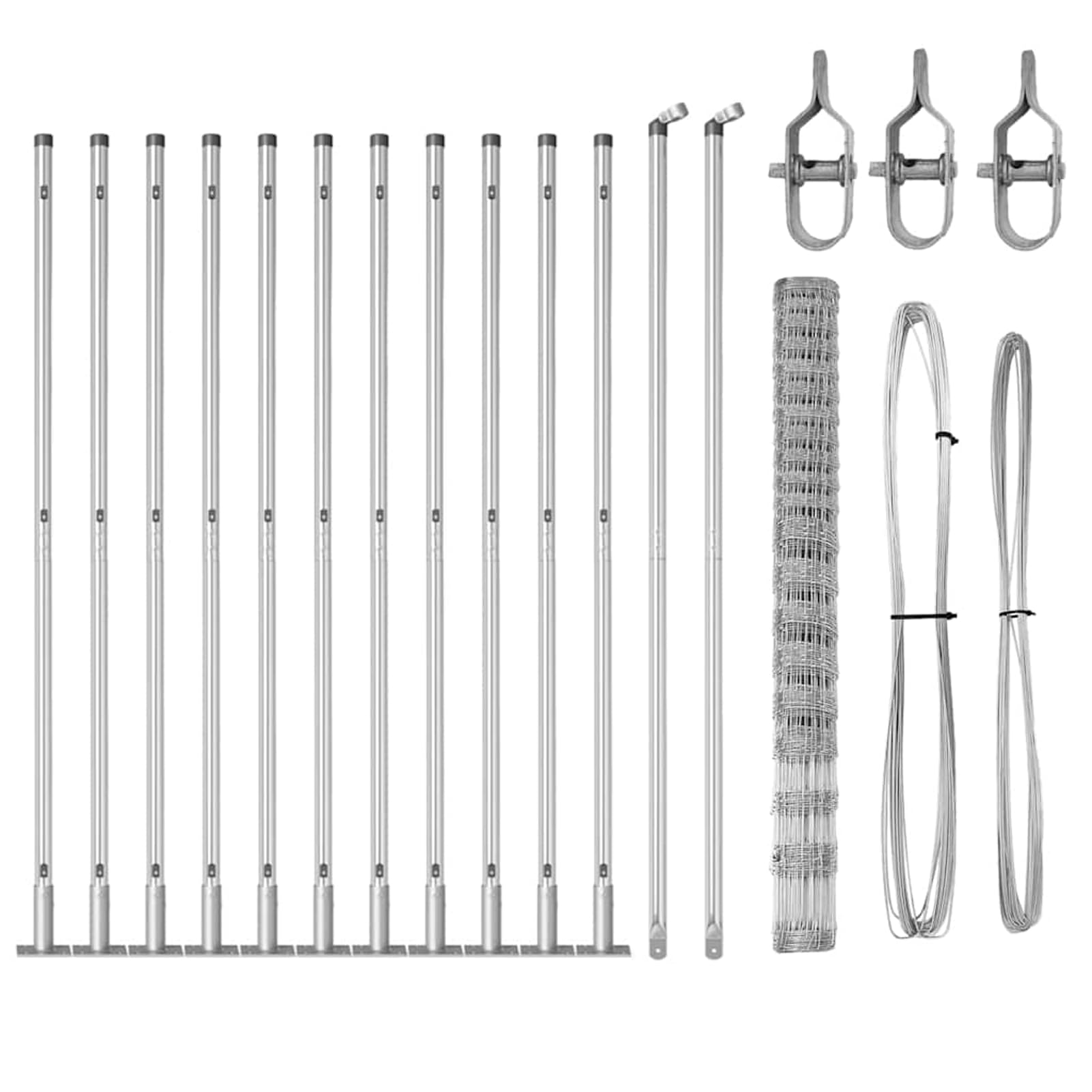Gecheer Poste de Cerca Exterior de Acero Galvanizado, Diseño Moderno, 2500 cm x 160 cm, Resistente a la Intemperie, para Jardines y Terrazas