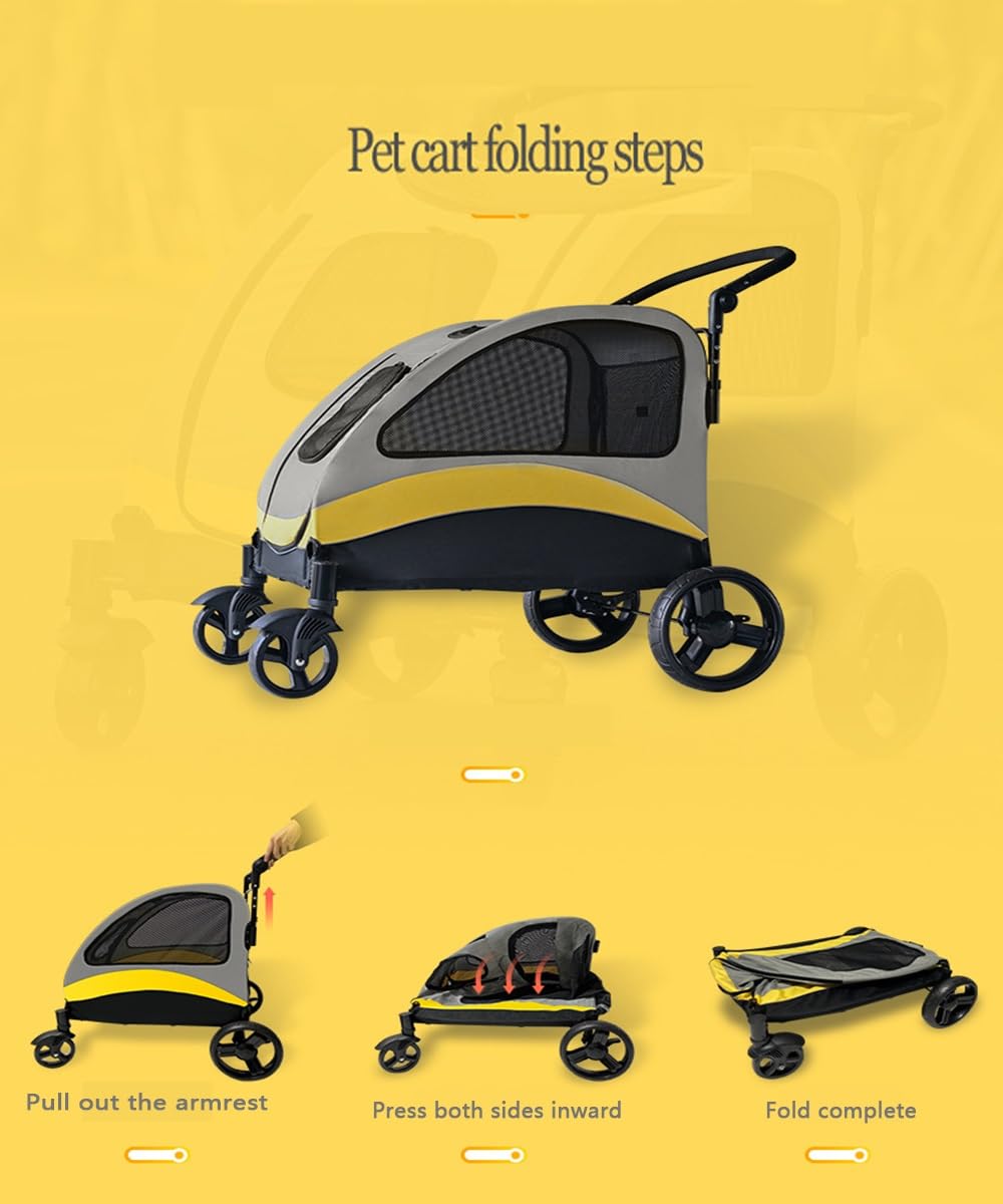 Passeggino per Cani Gatti Borsa Da Trasporto per Cani Pieghevole Carico 60 Kg Carrello Con 5 Finestre A Rete Animali Domestici per Cani Di Medi E Grandi Che Viaggiano