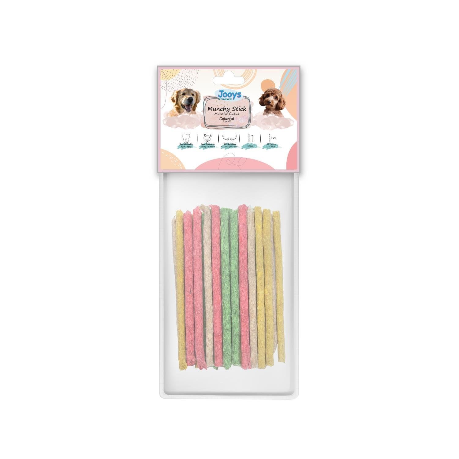 Renkli Munchy Çubuk 12 cm 25'li