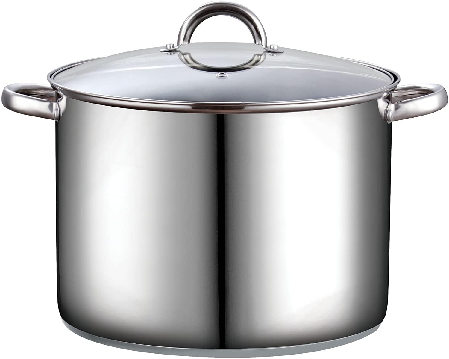 Cook N Home 02527 Basic Stockpot with Lid, Stainless Steel, Silver