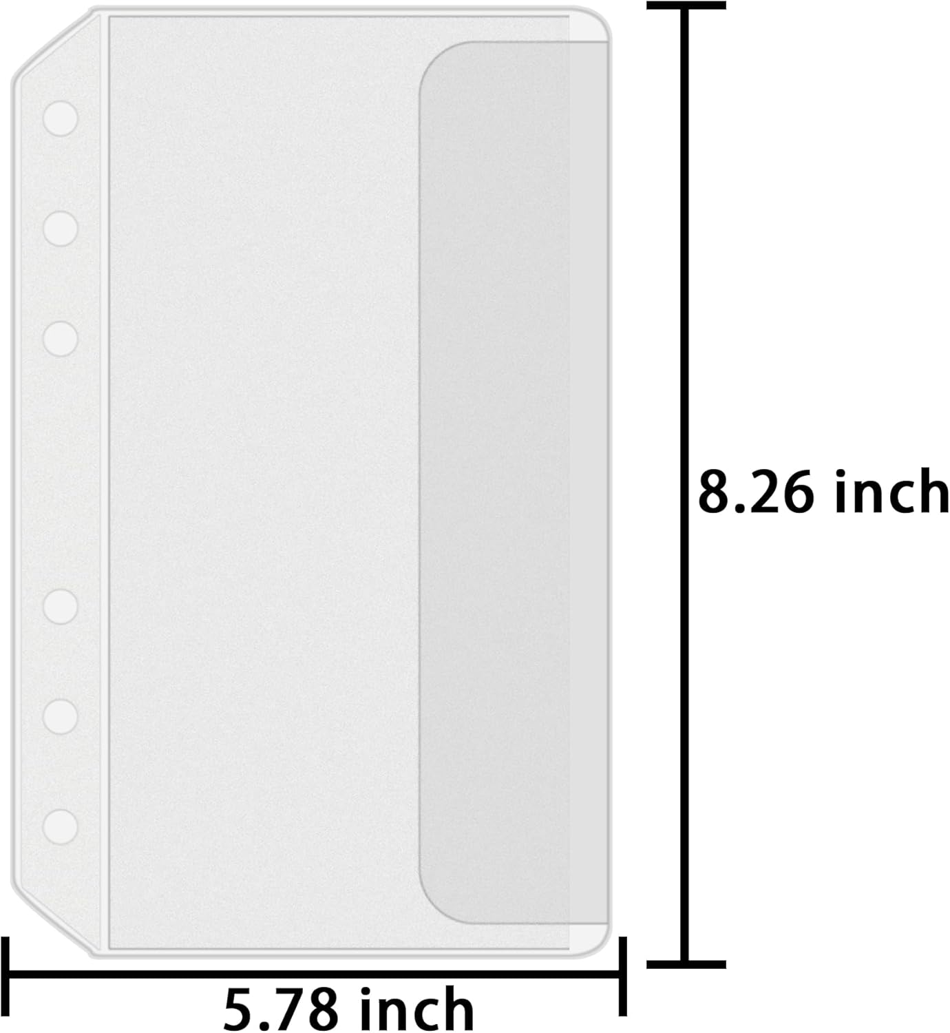 Antner 12PCS A5 Binder Pockets No Zipper 6-Hole Cash Stuffing Envelopes Planner Inserts for A5 Binder, Clear PVC Zipless Loose Leaf Bags Binder Pouch Money Saving Budget Envelopes for Cash Budgeting - Image 2