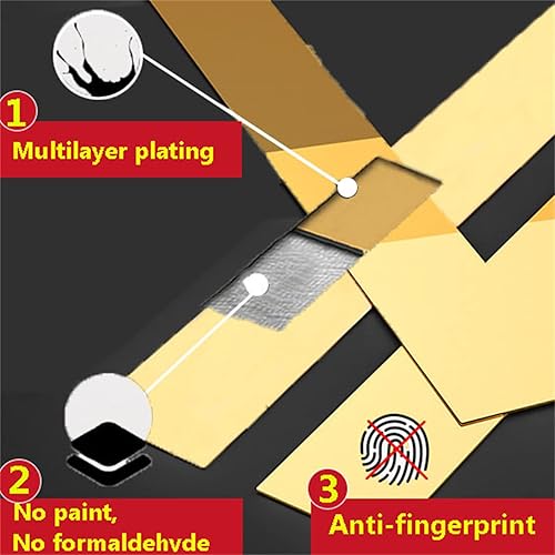 Miniatura 2 de Moldura metálica flexible de 16.4 pies autoadhesiva, moldura de pared dorada, cinta decorativa como espejo para pared, espejo, muebles, puerta,