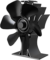 Vista 8 de Signstek Ventilador de estufa de leña grande, 6 aspas, quemador de chimenea de gran tamaño, ventilador de calor para habitación Biggger