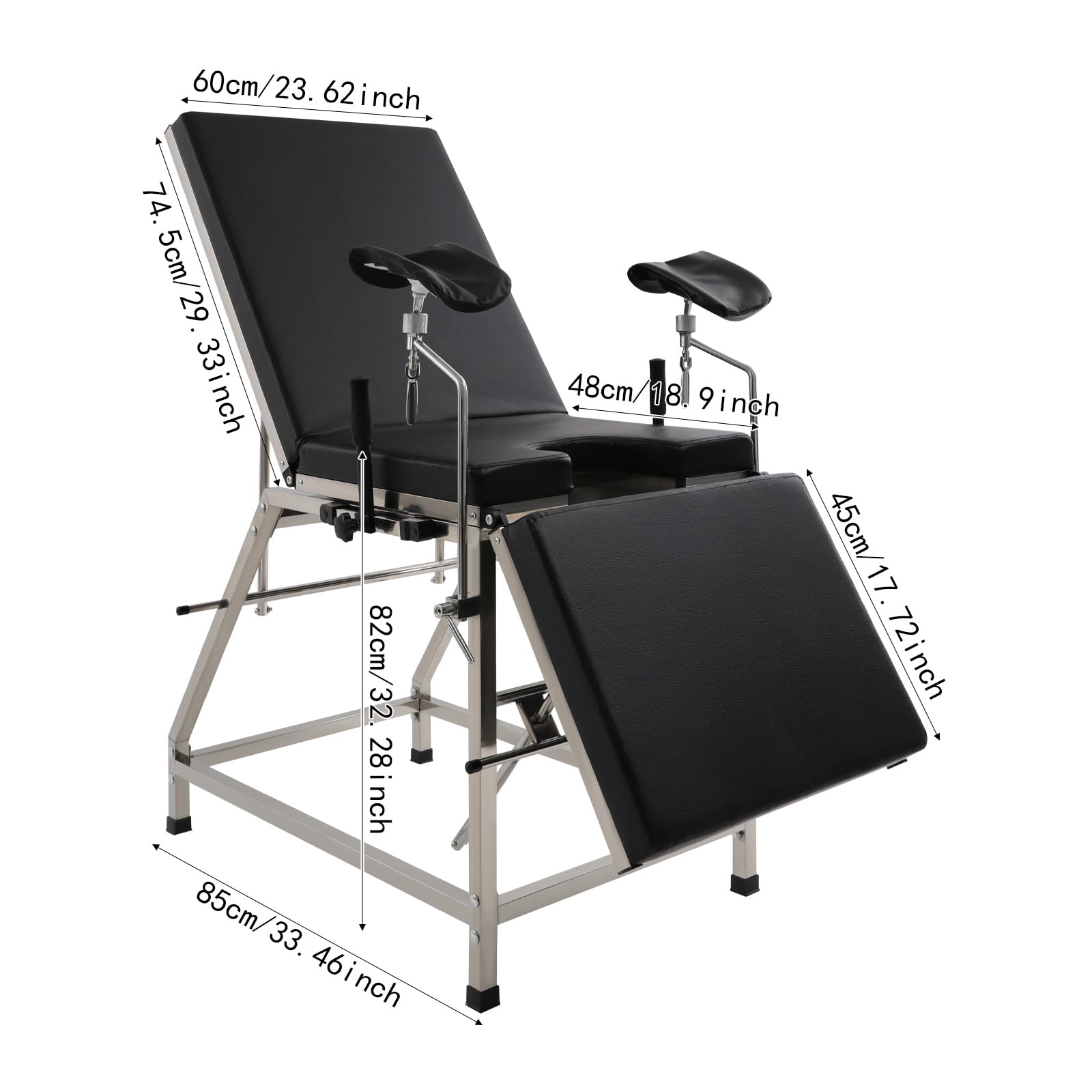 Gynäkologenstuhl Gynäkologische Untersuchungsstuhl Gynäkologischer Stuhl Untersuchungsstuhl, Ergonomische Struktur Gynäkologischer Stuhl, Bis zu 200 KG (Schwarz)