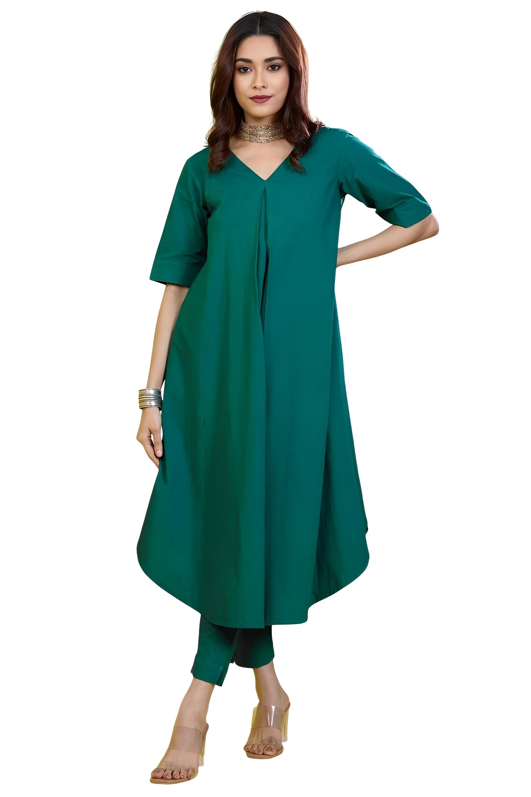 Kurta Set for Women | Long Kurti with Pants | Indo Western Ethnic wear Long Kurta Kurti Set for Women (K-111-A-B-C)-image-15