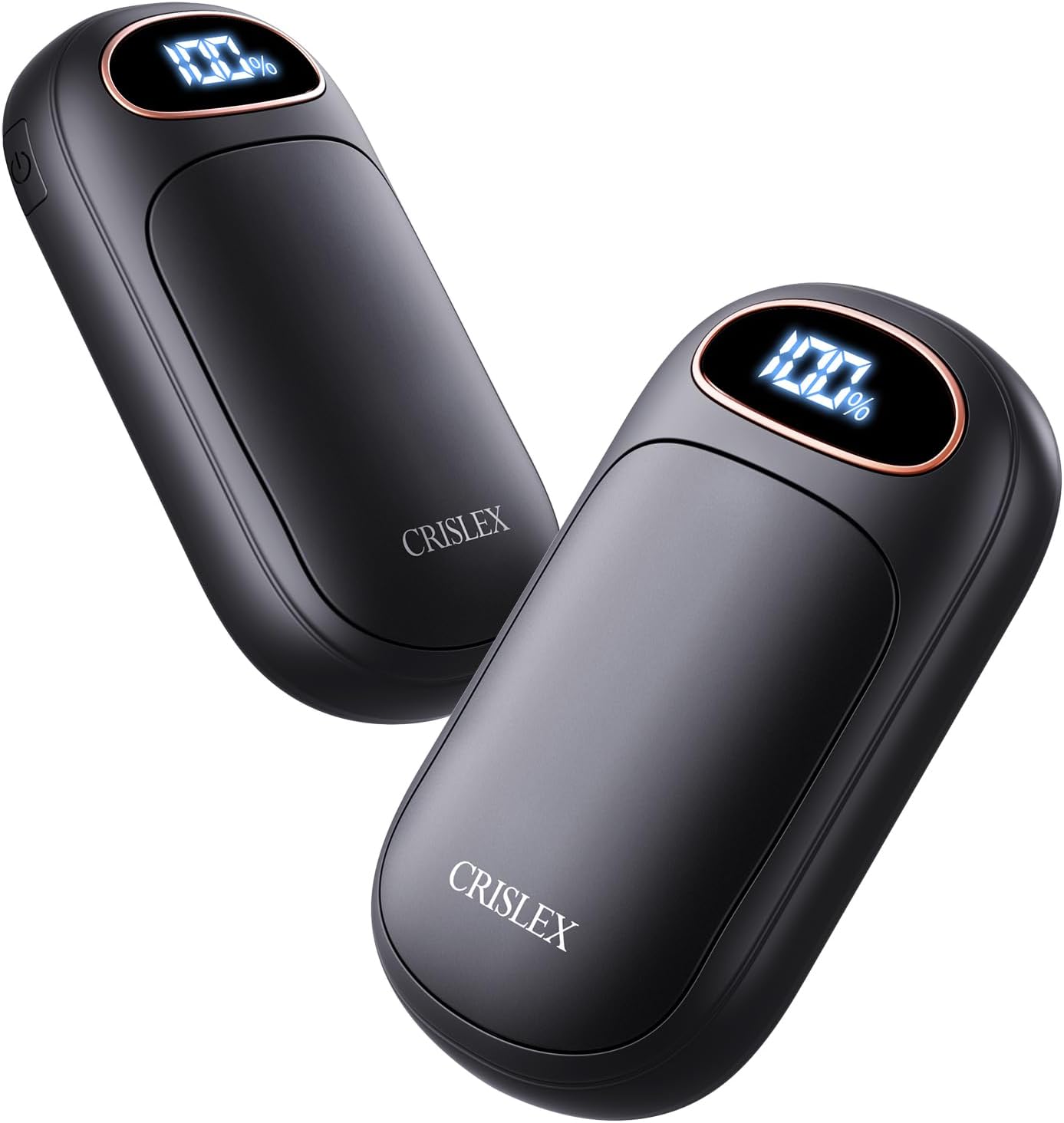 CRISLEX Electric Hand Warmers Rechargeable 2 Pack, 4 Levels Fast Heat, Reusable Hand Warmers with LED Display, Portable Magnetic Pocket Heater, Gifts for Christmas, Men, Women, Raynauds, Hunting, Golf