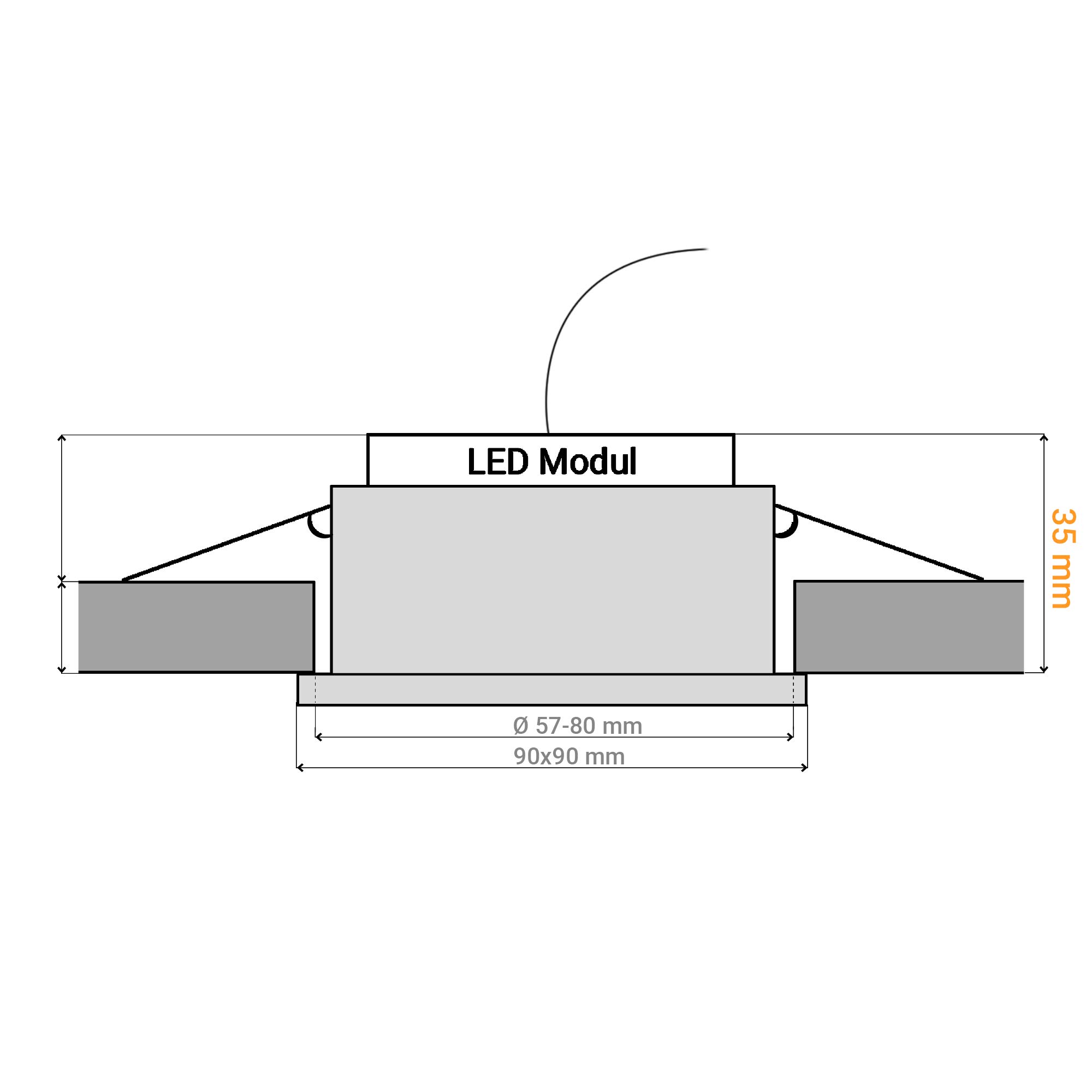 SSC-LUXon QW-2 Einbauleuchte LED Badezimmer IP44 extra flach - LED 4W neutralweiß tauschbar - Bad Einbauspot 230V weiß eckig