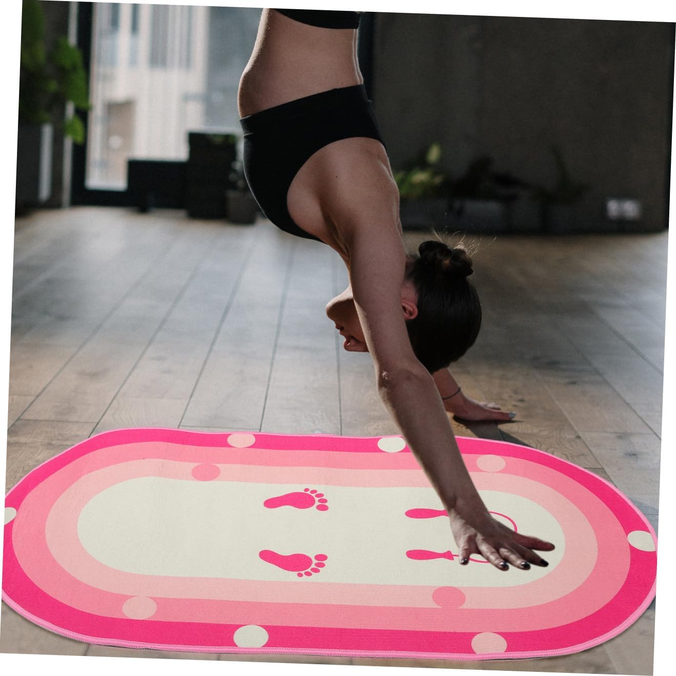 CALLARON Quiet Skipping Pad and Soundproofing Sports Mat with Thickened Silicone Base, 50x80cm Oval Jump Rope Training Workout Mat for Indoor Fitness and Household Exercise
