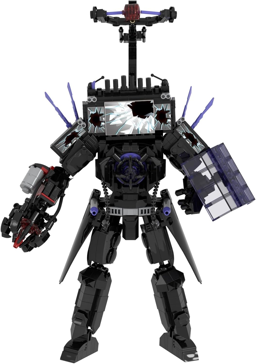 Upgraded Damaged Titan Tv Man Skibid Toilet Building Blocks Toilet Man Action Figure Assembly Required Ideas Collectible Birthday Halloween for Adults Fans Age15+