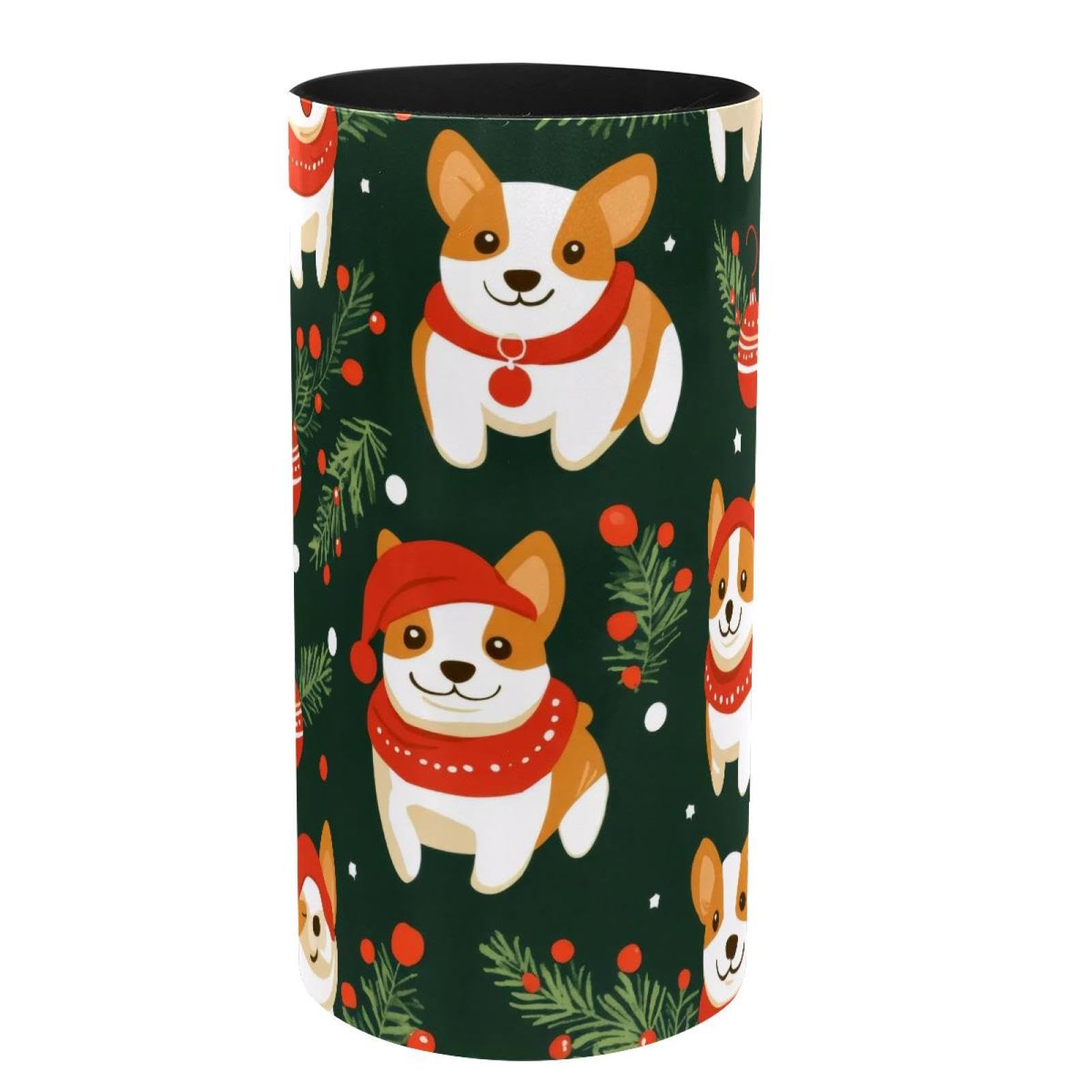 Boîte à musique en métal corgi mignon de Noël porte-pinceaux maquillage