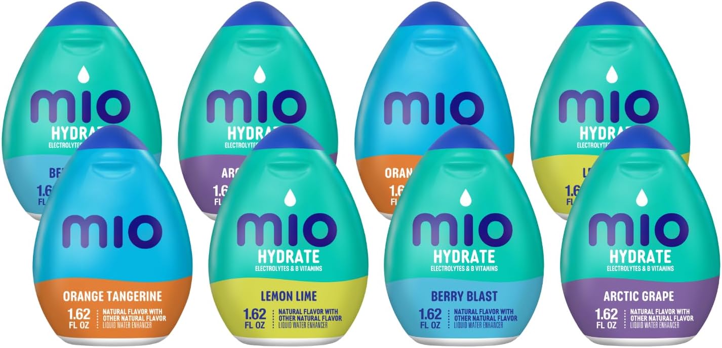 Mio Liquid Water Enhancer 1.62, 2 of Each: Lemon Lime, Berry Blast, Arctic Grape, Orange Tangerine, (8 ct.)
