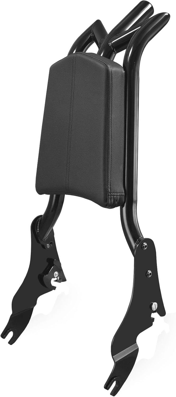 Detachable Adjustable 24” Sissy Bar Passenger Backrest Compatible with Harley Touring Street Glide Road Glide Road King Electra Glide 2009-2025 Gloss Black