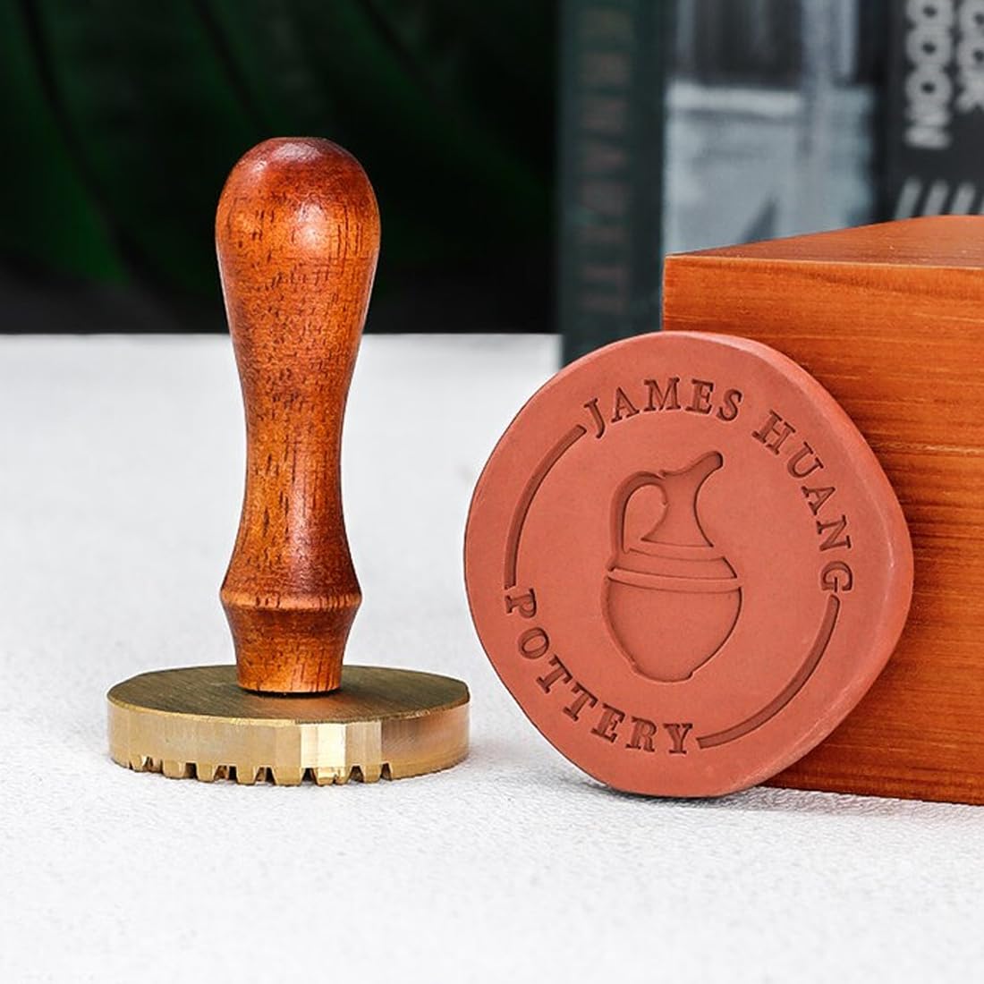 Vniqloo Brass Custom Pottery Stamp - 12Mm Thick Clay Brand Iron - Personalized Logo Signature Stamp For Pottery