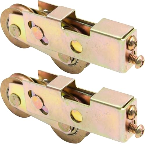 2 piezas de rodillos en tándem para puerta corrediza de patio, rodamiento de rueda de bola de acero de 1-14 pulgadas, repuesto de rueda de puerta