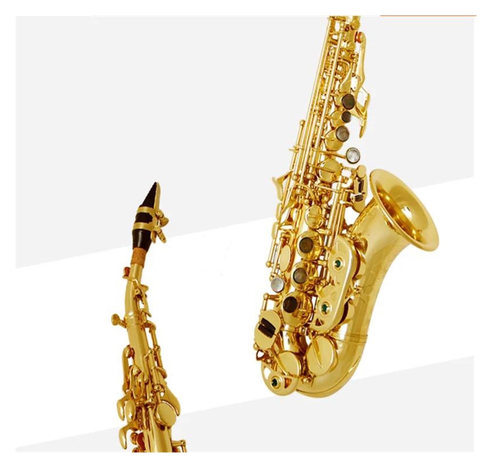 Sassofono Professionale Sassofono soprano curvo Sib Strumento musicale Sassofono per adulti Prestazioni di livello professionale