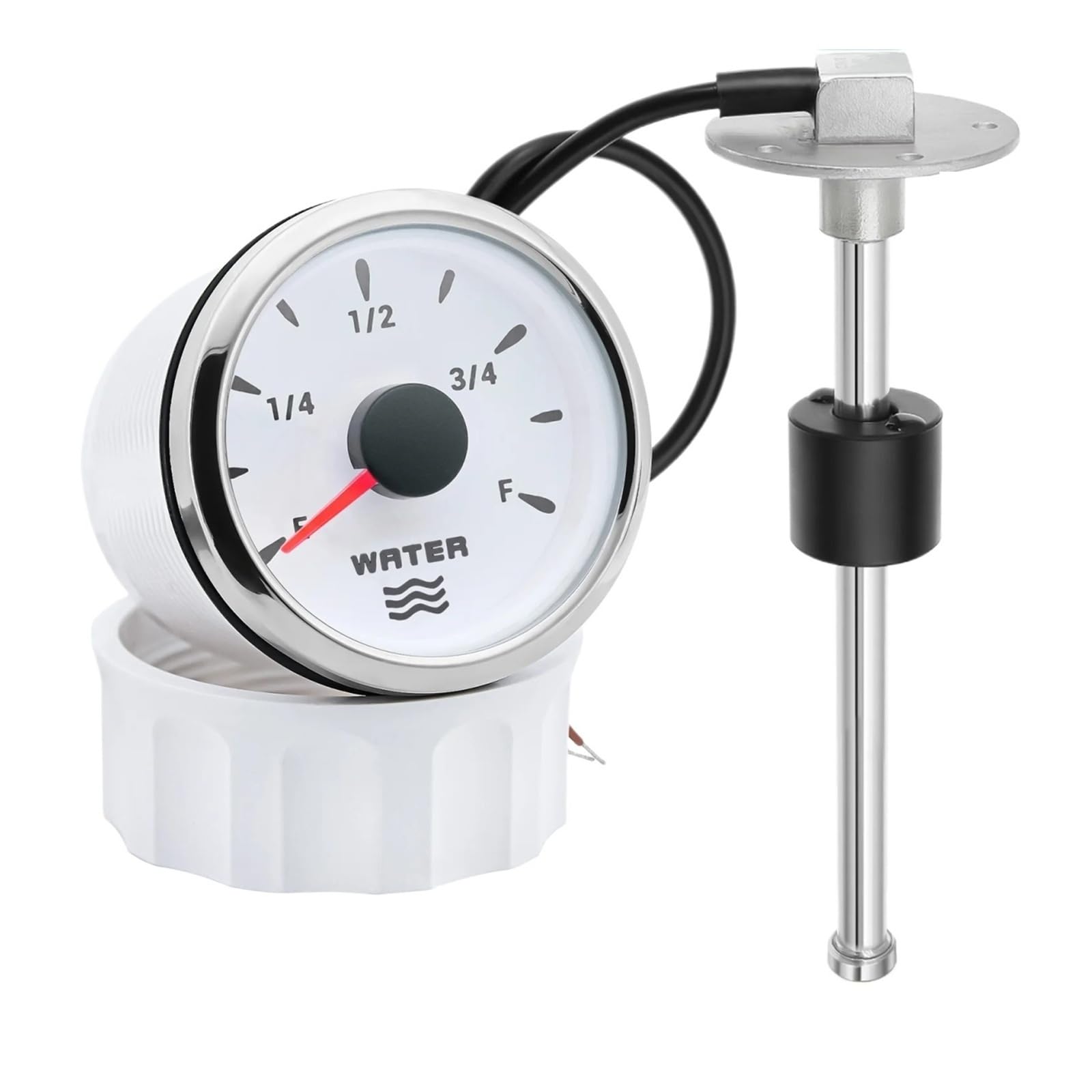 7 kolorów podświetlenia 2"52mm wskaźnik poziomu wody + czujnik poziomu wody 100-600mm 0-190Ohm wskaźnik poziomu zbiornika Auto samochód łódź Stabilne monitorowanie(550mm SensorXGauge)