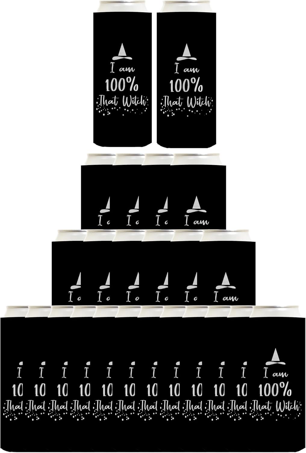 Halloween Decorations Indoor I am 100% That Witch 24-Pack Ultra Slim Can Drink Thermocoolers Party Pack
