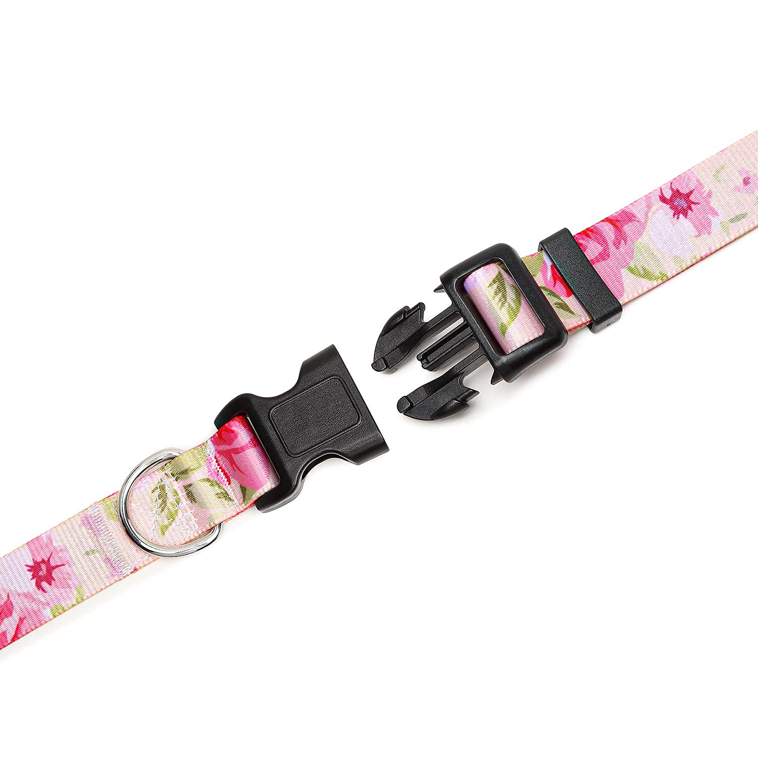 Adjustable Dog Collar with Patterns, Ultra Comfy Soft Nylon Breathable Pet Collar for Small Medium Large Dogs (L, Floral Orange) — view 186