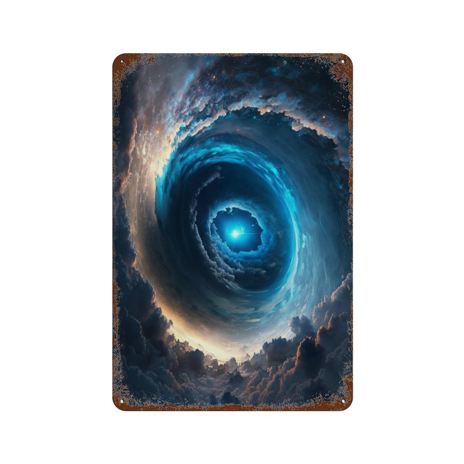 Galactic Portal Cosmic Journey 11.8"x7.9" Rustic Tin Plaque, Novelty Wall Decor for Bistro, Counter And Cafe Decor