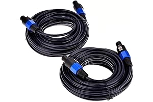 Professional 2-Pack 6ft Male Speakon to Speakon Cables for Optimal Speaker Connection