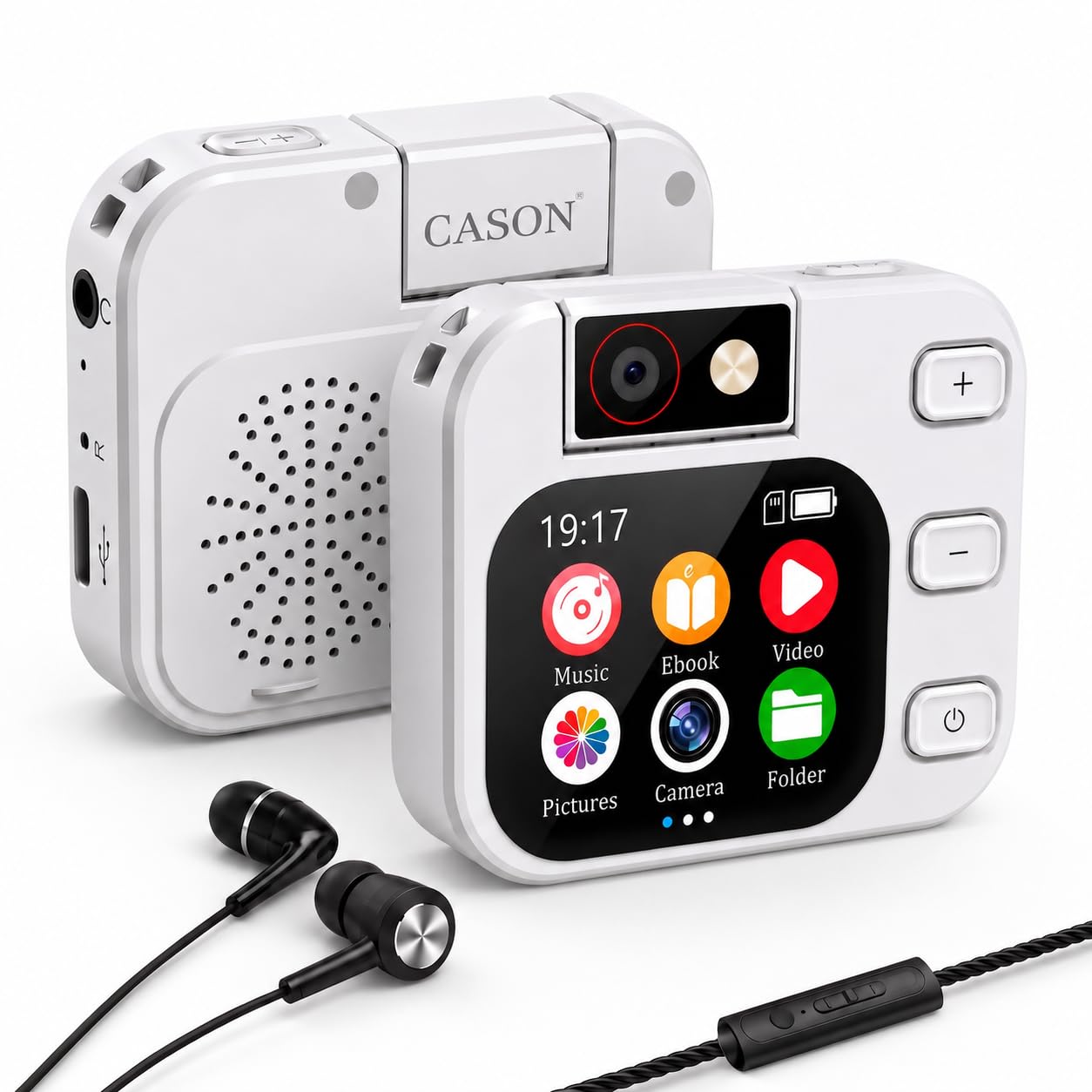 Cason MP3 Players with Bluetooth 5.4, Portable Music Player with Rotating Camera, 2.01 Inch Full LCD Touch Screen, HiFi Sound, Voice Recording, Speaker, E-Book, Upto 128GB Memory, Headset-image-23