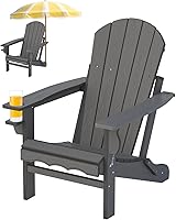 Vista 23 de Sillas plegables Adirondack, Silla Adirondack de plástico HDPE con mesa lateral, resistente a la intemperie, sin decoloración, para patio, hoguera