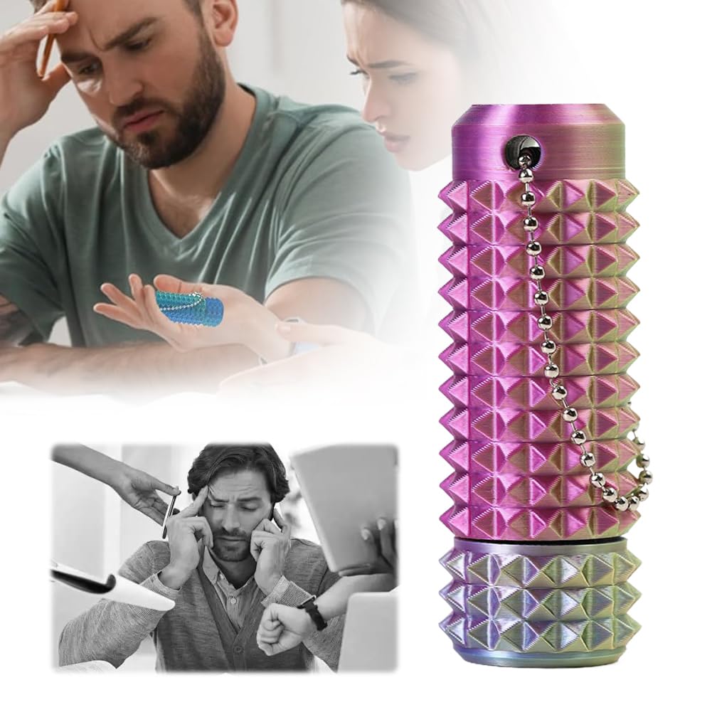 Spiky Grippie Stim Keychain, Anxiety Relief Pain Stim Bumpy Fidget Keychain, Stress, ADHD, Venting Key Pendant - Image 3
