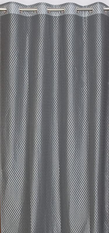 Image of Exporthub Set of 2 Piece Fancy Sparkling Zig Zag Design Grey Color Heavy Quality Sheer Strip Semi-Transparent Net Curtains - Long Door - 9 feet Long Living Room and Bedroom (EHSPR273 94)