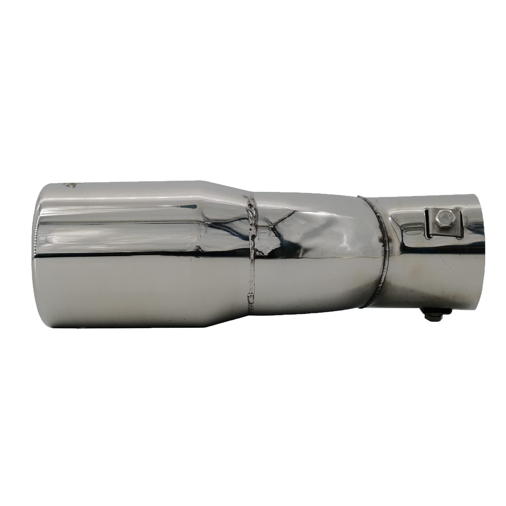 Simoni Racing Cola de Tubo de Escape Deportiva Doble Redonda Acero Inoxidable - Ø76xL230mm - Montaje ->61mm