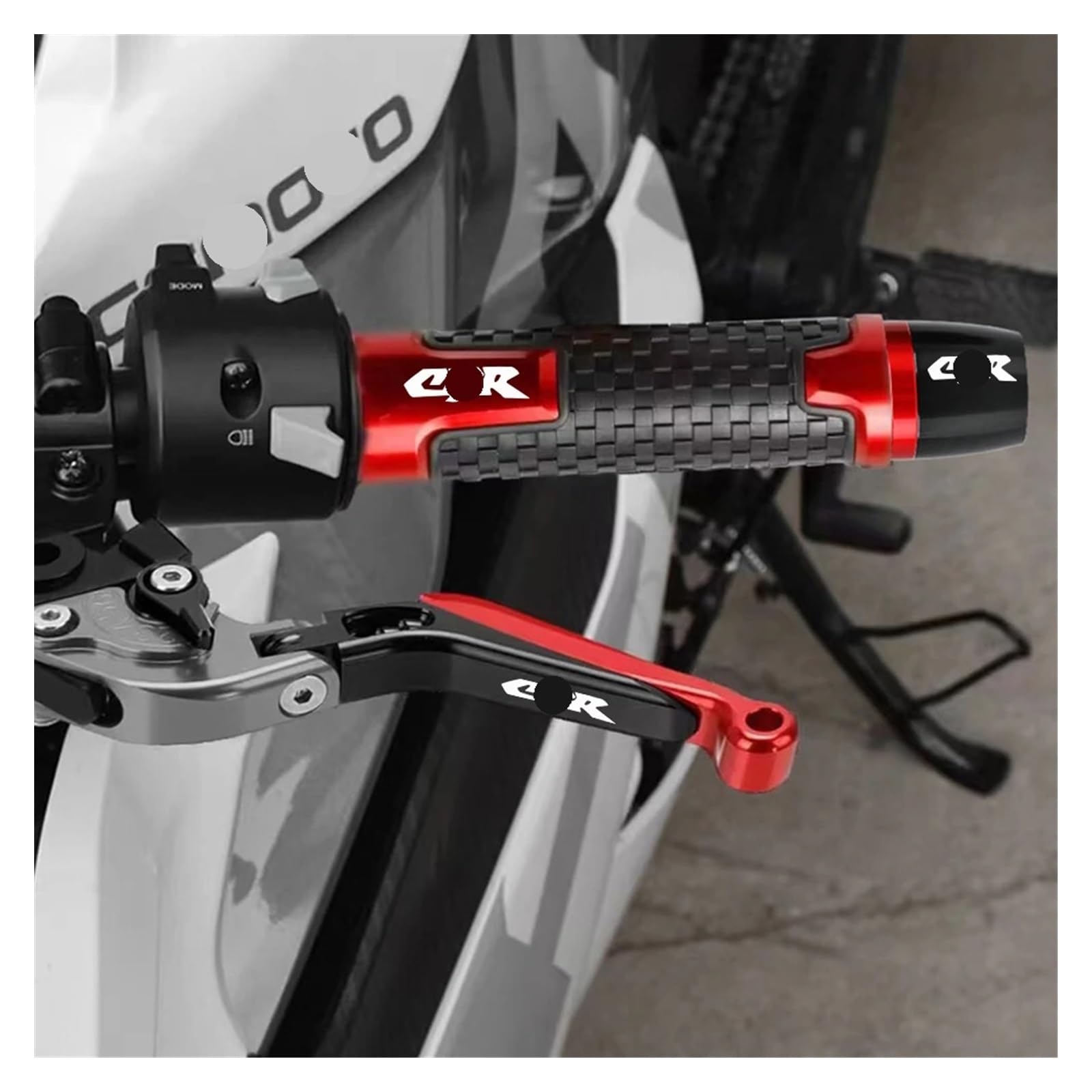 Moto Topes Manillar Empuñaduras De Manillar Motocicleta para CBR 600, 400, 900, 650, 150, 125, 300, 500, 929, 954, 1000, 250 R/RR/F/XX(Red)