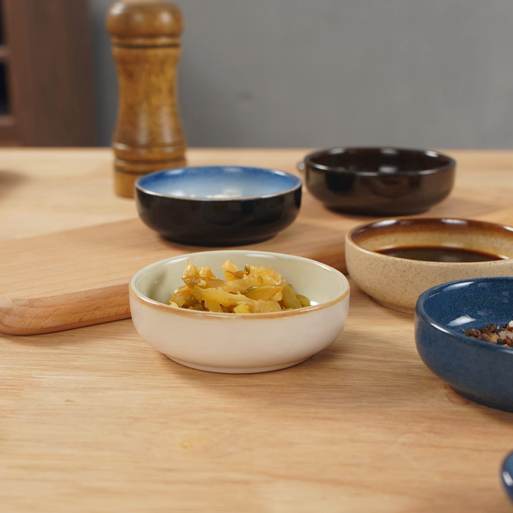 6 Pièces Petits Bols à Sauce Soja En Céramique - Soucoupes Empilables Pour Sushi, Dessert Et Collation
