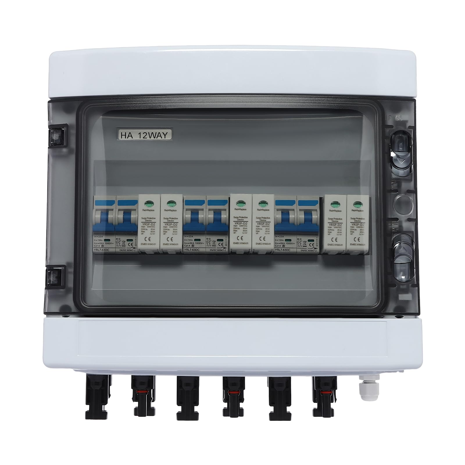 Solarna skrzynka przyłączeniowa PV fotowoltaiczna, DC 1000 V, PV Combiner Box, 3 struny, ochrona przed przepięciem, odporna na promieniowanie UV, do instalacji PV IP65, wodoszczelna