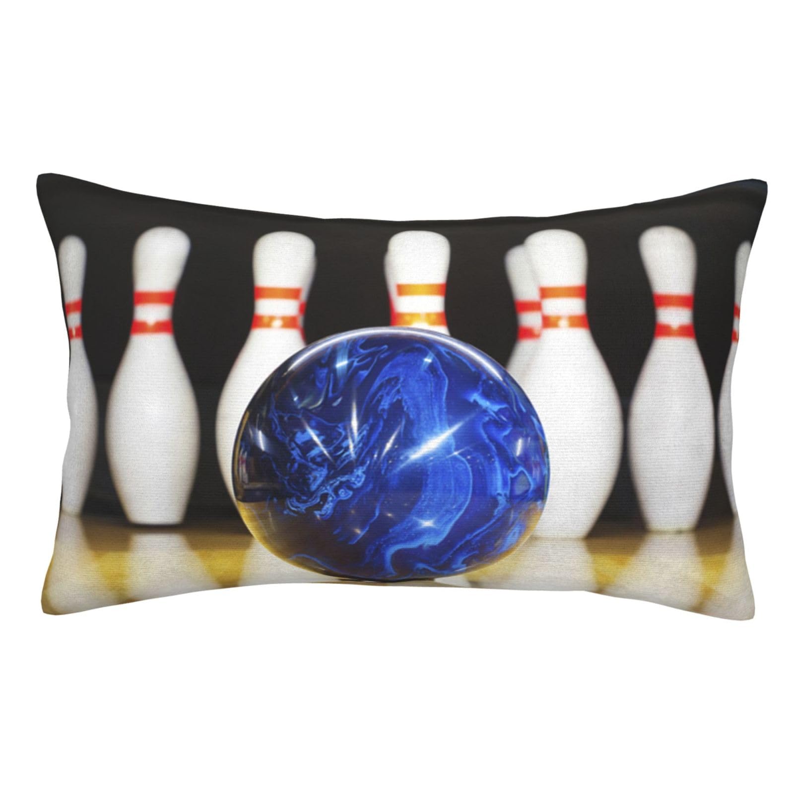 WKSGDSG Soft Plush Pillow Cover For Sofa & Bed, Bowling, Standard Furry Throw Pillow Case 35x50 cm, Decorative Cushion Cover For Bedroom Living Room Decor, Hidden Zipper Pillowcases For All Seasons