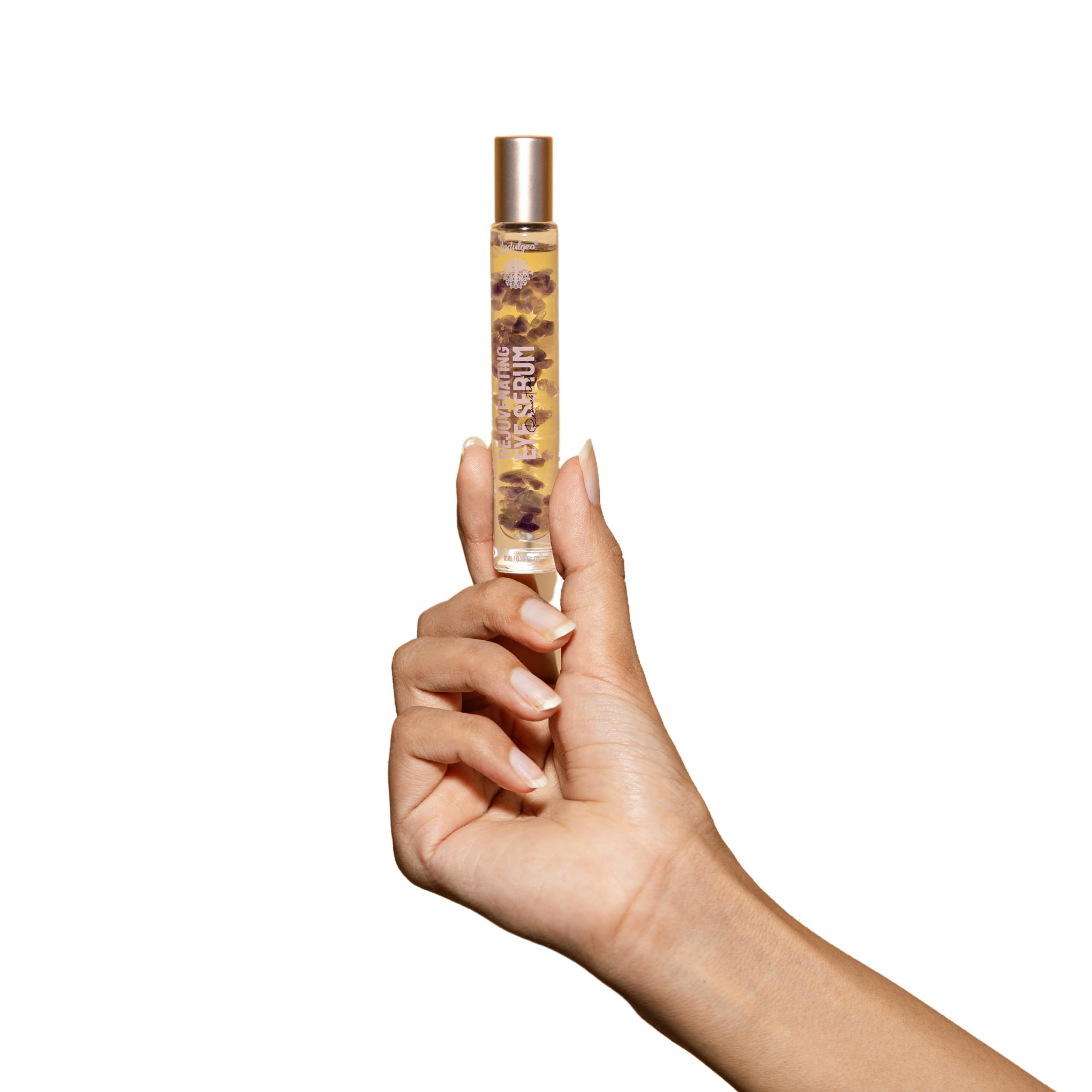 Indulgeo Essentials Remastered Rejuvenating Eye Serum Roll On | For Reduce Dark Circle, Puffiness, Wrinkles and Eye Bags | Enriched with Amethyst Healing Stones & Vitamin E | 10ml