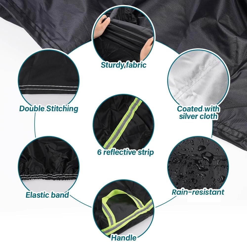 Cubierta de ATV para ODES PATHCROSS 650 2018-2023 2024 2025 2026+, Oxford Cubierta Protectora Exterior con Banda Reflectante All Weather Antiviento UV,A/Green