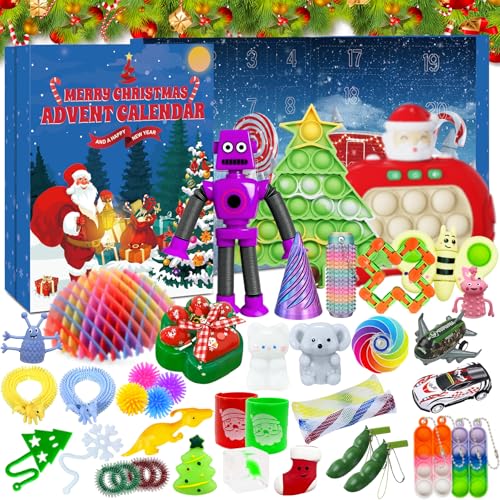 Fidget Adventskalender 2025 Adventskalender Fidget Toy Spaß und aufregend Countdown Spielzeug Countdown Stress Linderung und Unterhaltung Sensory Fidget Toys Set Geschenke Calendar
