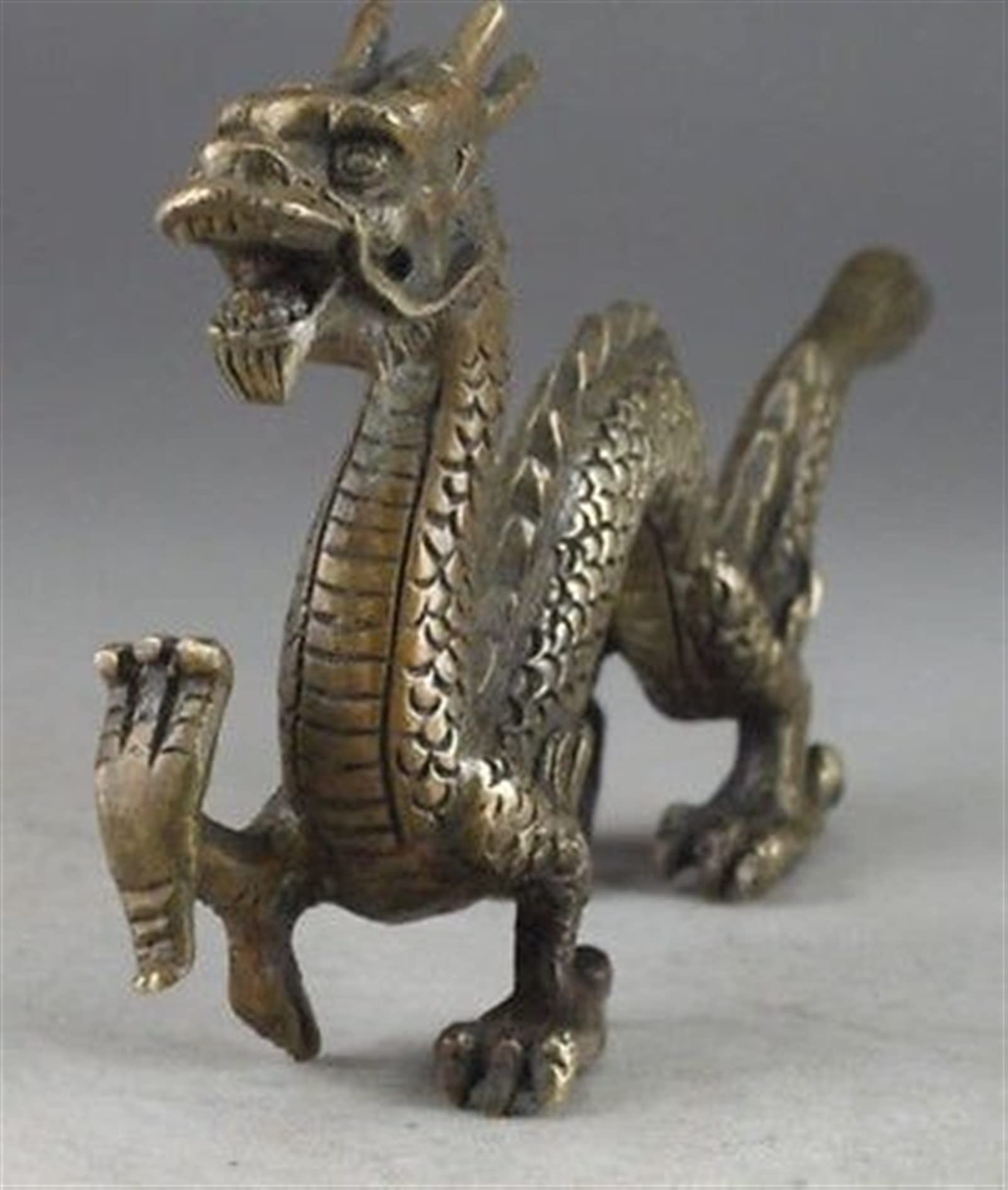 Decoración de Muebles Hecho a Mano Bronce Feng Shui Adornos Zodiac Dragon Adornos Estatua de Escritorio