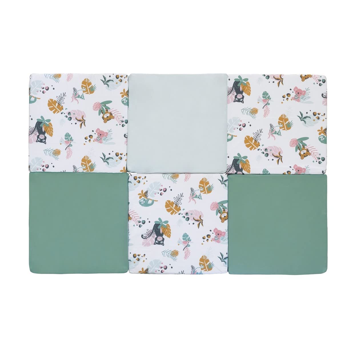Tinéo - Tappeto per il risveglio - grande tappeto da gioco per bambini - tappetino per auto - tappeto per bambini - multifunzione 5 in 1-120 x 180 cm (giungla Buddies)