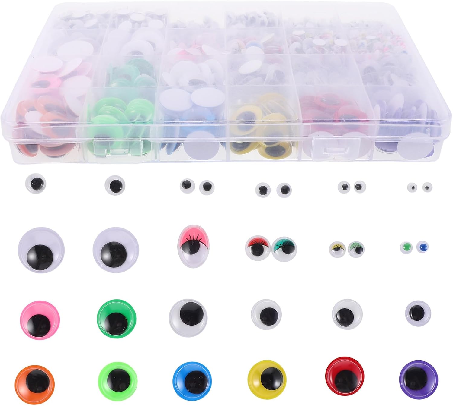DOITOOL 1680 Pcs Wiggle Googly Eyes: Self Adhesive Googly Eyes for DIY - Craft Sticker Eyeballs for Art Projects - Multi Colors and Sizes