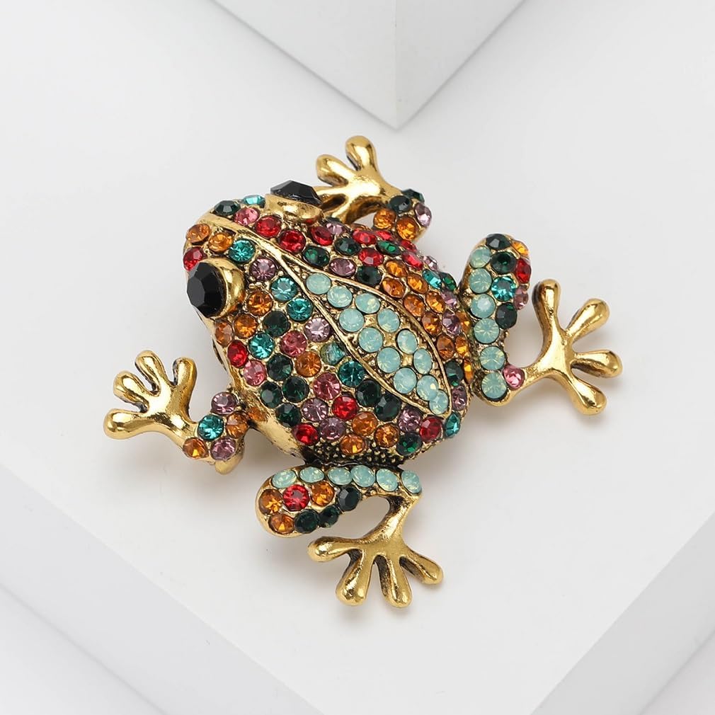 Frog Brooch Pins for Women, Colorful Frog Brooch Pin, Cute Frog Animal Brooch Lapel Pin, Bohemian Frog Brooches Pins for Women Hat Bag Suit Dress Accessories Jewelry - Image 4