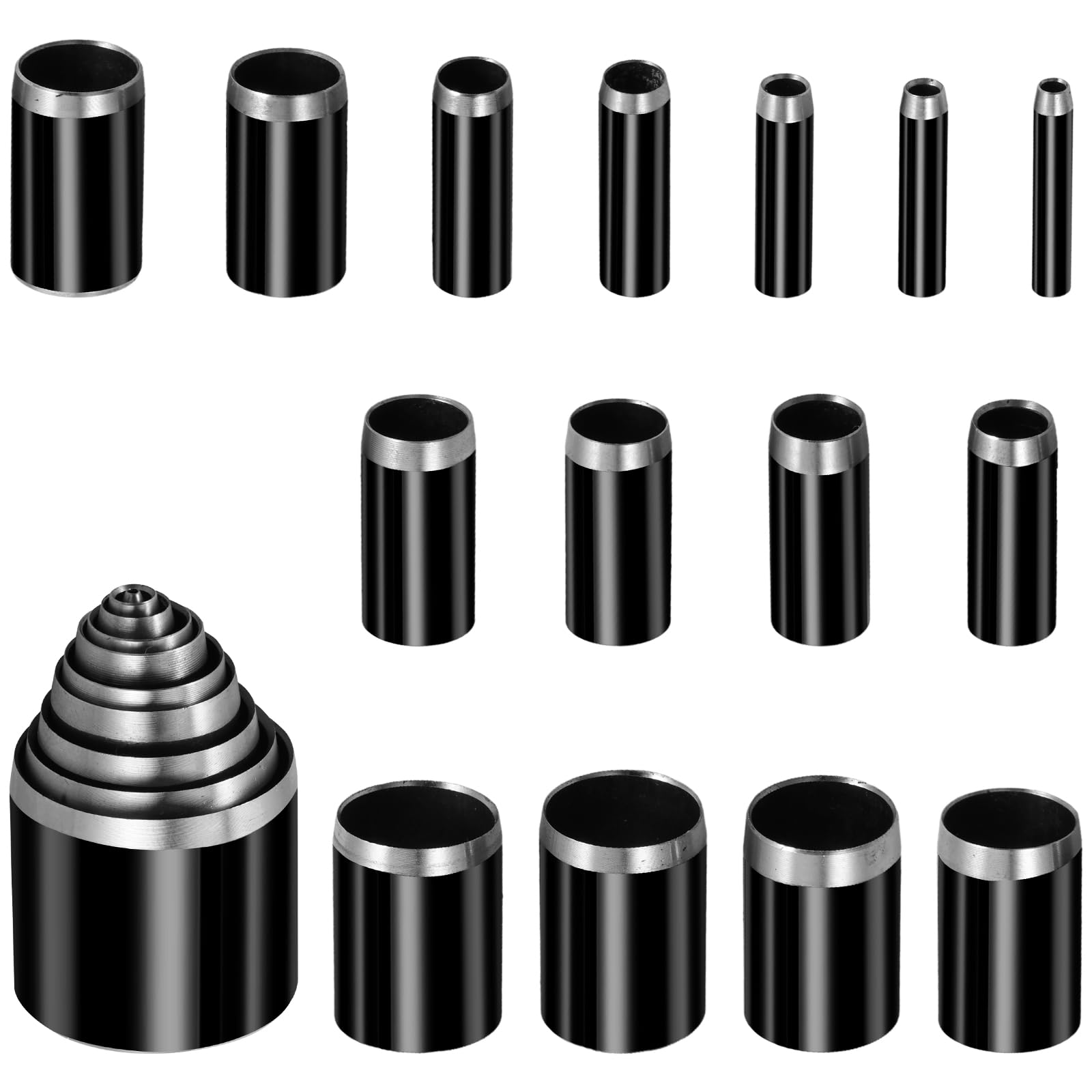 25 Pcs Leather Circle Cutter Tool Set, Leather Punch Tool Long Lasting Punching Die Set Carbon Steel Punching Die Multifunctional Punch for Handmade DIY Craft