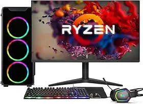 PC GAMER COMPLETO AMD RYZEN 5 5600G, GRÁFICOS RADEON VEGA 7, 16GB DDR4, SSD 512GB, FONTE 500W, MONITOR 24" 75HZ, 3GREEN FORCE - 3F-018