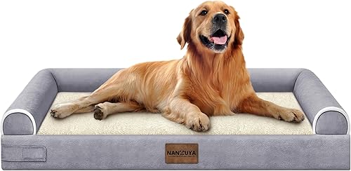 Miniatura 37 de Cama grande para perros ortopédica lavable: camas con almohada XL para perros grandes, sofá de espuma viscoelástica, impermeable, funda extraíble