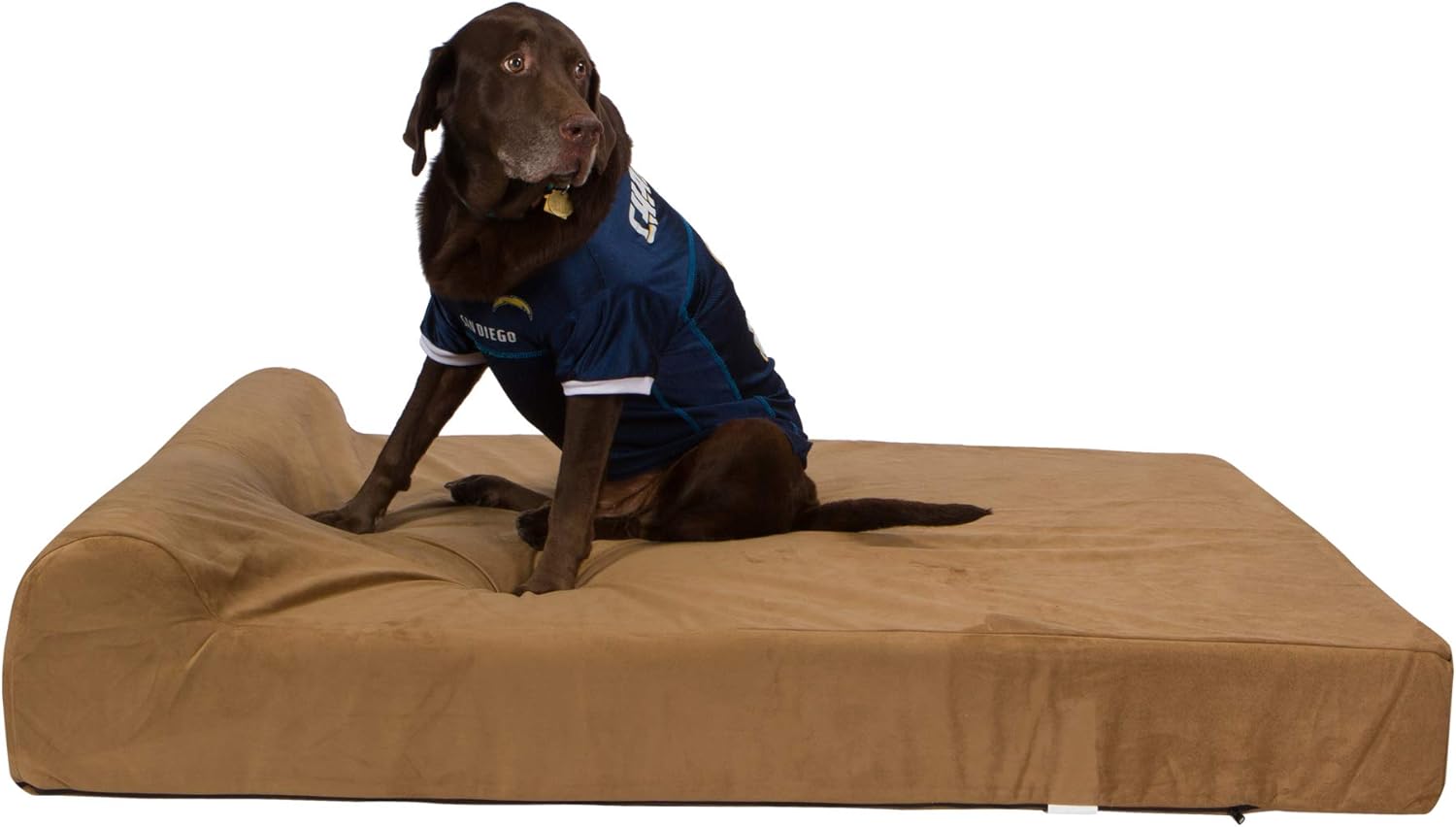 Lucky Dog Luxury – Cama ortopédica de espuma viscoelástica de gel de 7 pulgadas con refuerzo, 100% hecha para perros de razas grandes