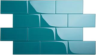 Giorbello Glass Subway Backsplash Tile, 3 x 6, Dark Teal
