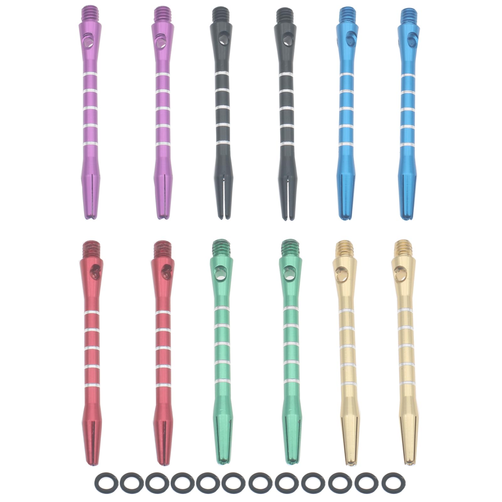 OZXNO 12 Pcs Dart Shafts Aluminium Alloy Dart Shafts for Steel Tip 2BA Thread Dart Stems for Sports Outdoor Dart Flight
