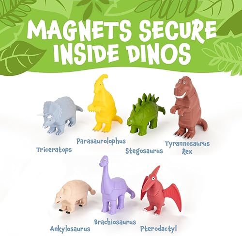 Miniatura 4 de POPULAR PLAYTHINGS Dinosaurios magnéticos para niños pequeños de 1 a 3 años, mezcla o combina juguetes de dinosaurio, juego de 7 regalos para niños,