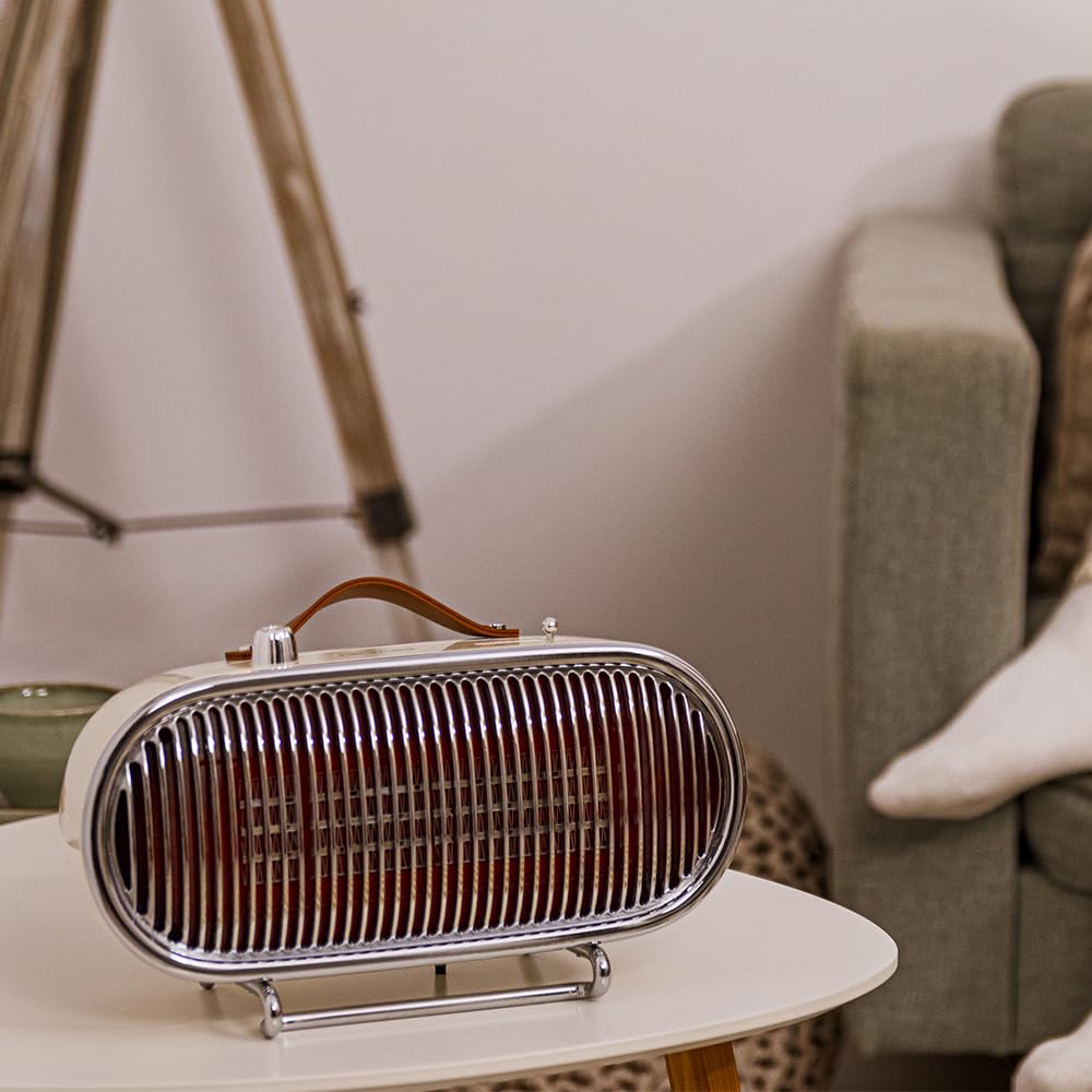 Cecotec Ceramiczny podgrzewacz biurkowy Niski pobór mocy - ReadyWarm 1500 Ceramic Retro, 1500 W, retro design, regulowany termostat i 2 tryby, potrójny system bezpieczeństwa, optymalny do 15 m²,