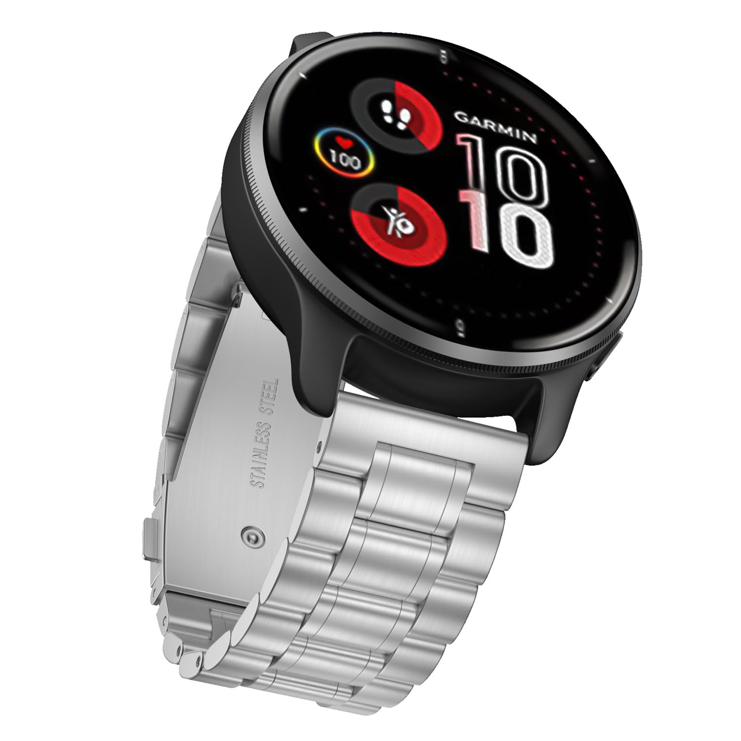 Suuira Cinturino Compatibile con Garmin Venu Sq 2 / Venu Sq 2 Music/Venu/Venu 2 Plus, 20mm Acciaio Inox Cinturini Ricambio Metallo per Vivoactive 3 / Vivoactive 5 Cinturino